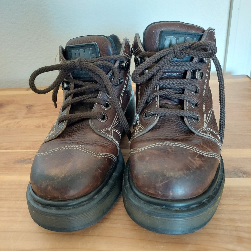 Dr. Martens 90s Vintage Brown Leather Lace Up Hiking Boots AW004 Made in England